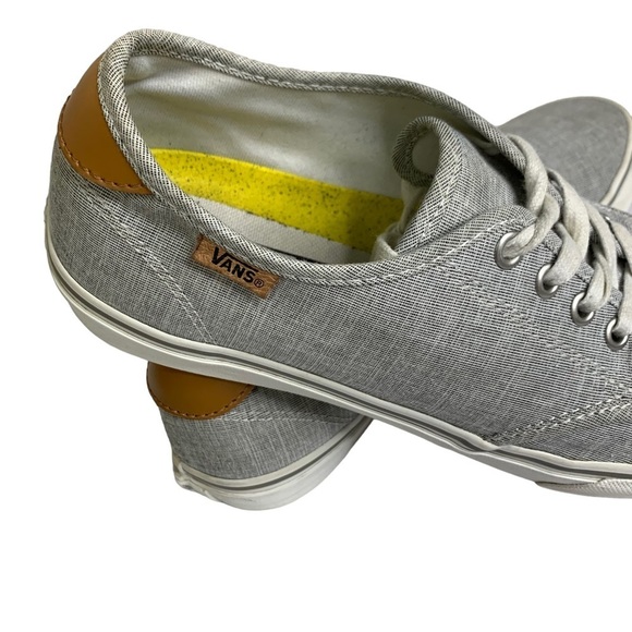 Vans Ortholite Heathered Gray Leather Pull Tab Lace Up Sneakers NEW - Picture 11 of 12